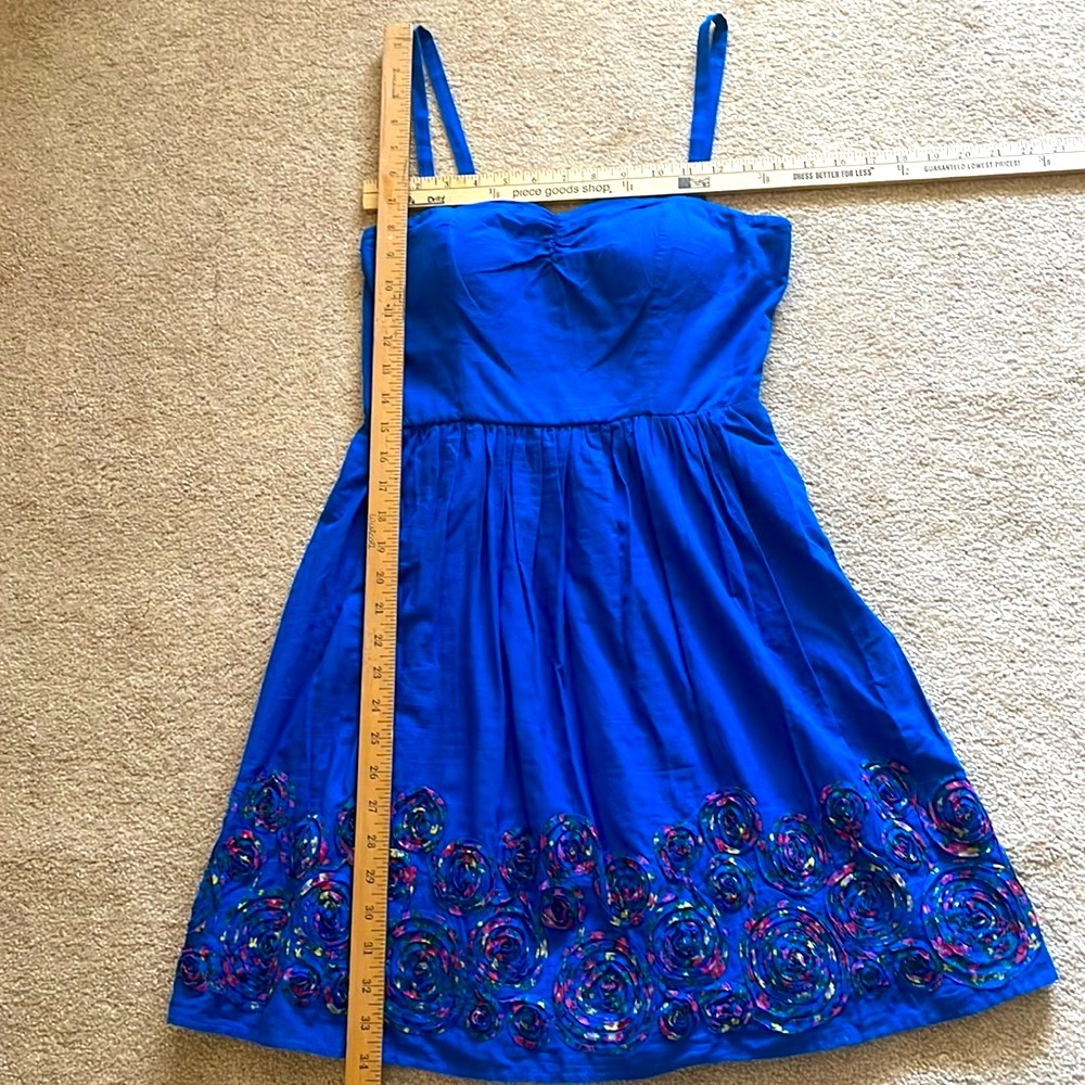 Cotton blue mini sundress - Picture 4 of 7